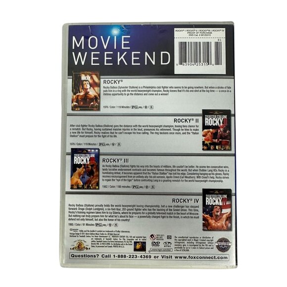 Rocky Collection Movie Weekend 4 Feature Films Sylvester Stallone DVD MGM - Picture 2 of 9